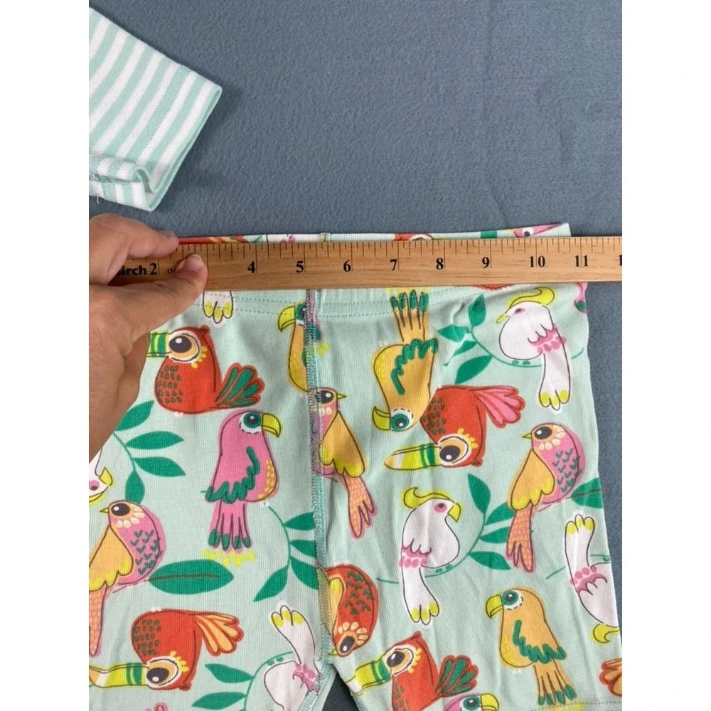 Hanna Andersoon Pajama Set Little Girl Sz 8 Y Bird Print Organic Cotton Summer